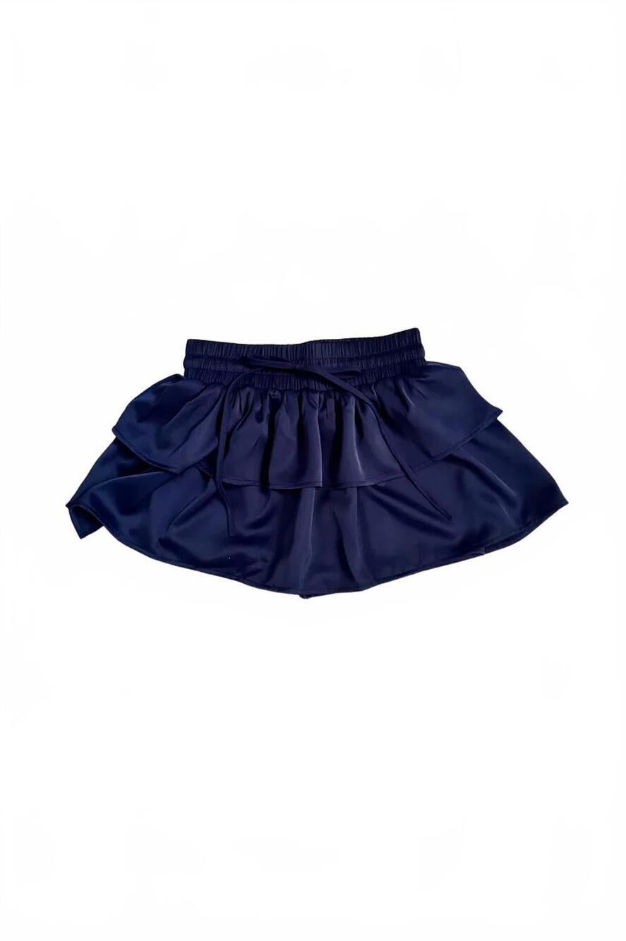 NEW THEME girls willow satin skort in navy